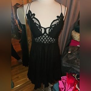 Free People Mini Adella Dress XL Black